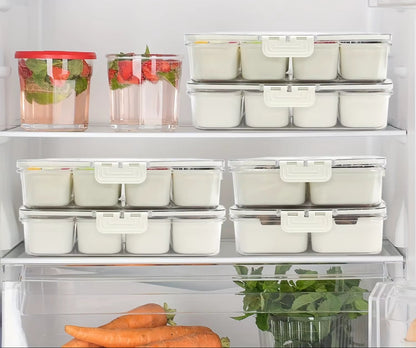 4Grid /8 Grid Snack Box Container, Portable Travel Charcuterie Board with Lid, Refrigerator Food Storage Box, Snack Organizer