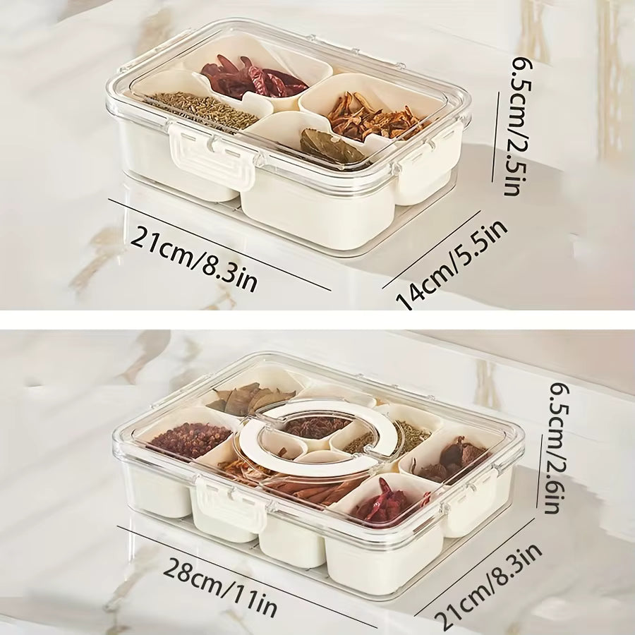 Portable Snack Container – 4 or 8 Compartments